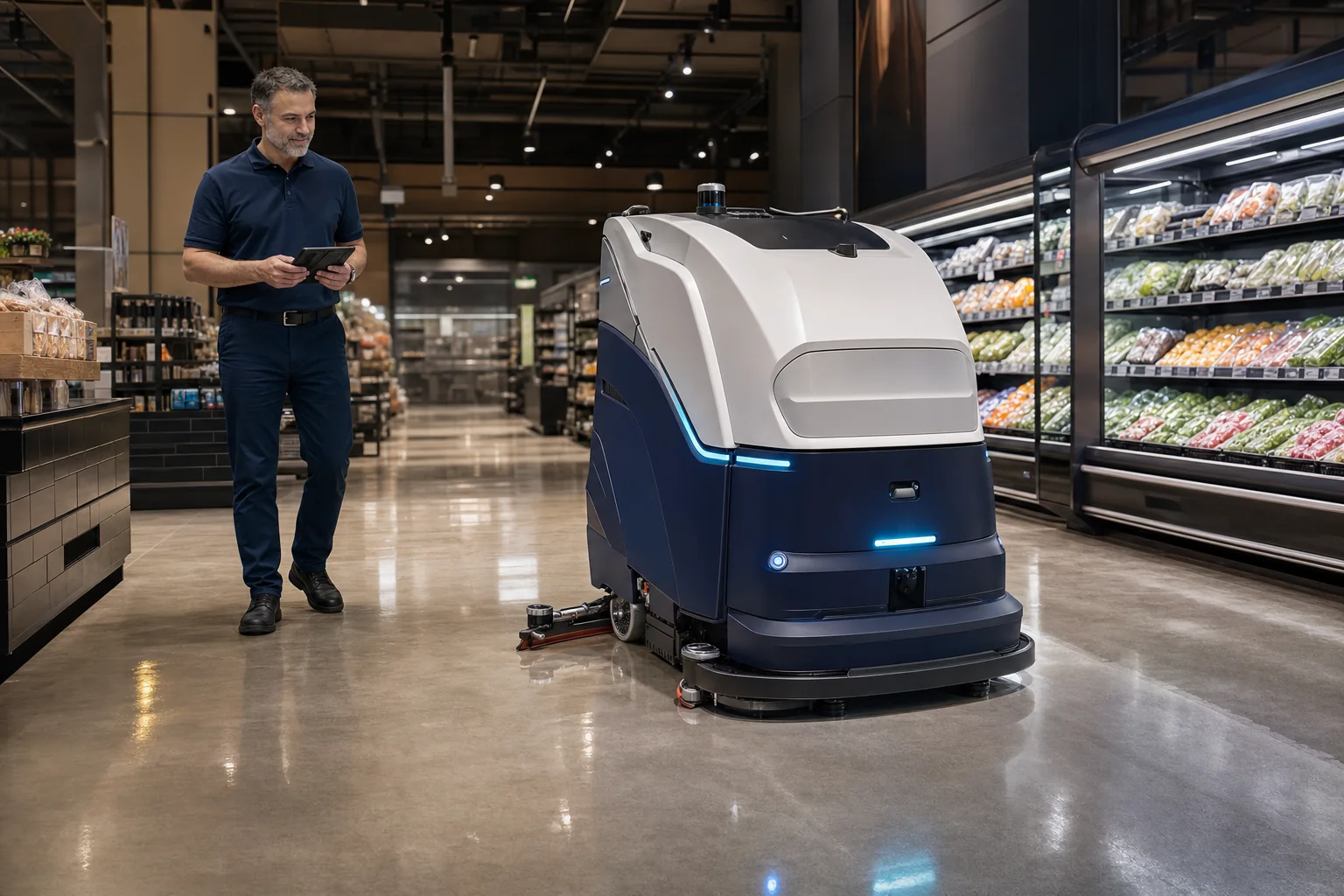 Robot For Nettoyage des Sols en situation professionnelle